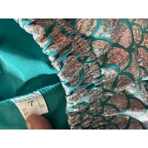 Mermaid metallic leggings girls 7 - Picture 4 of 4